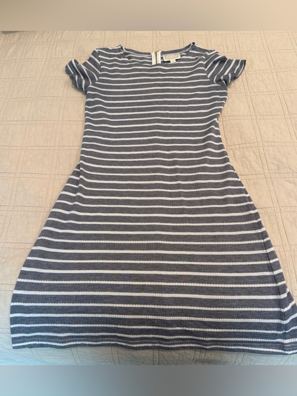 Sail to Sable preppy Navy and White Striped Knit Dress
